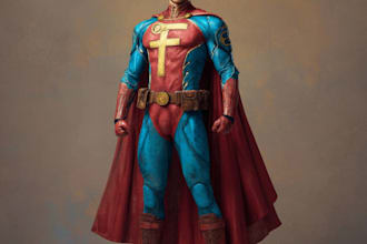 create fantasy superhero artwork