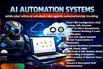 setup fix wildix pbx, wilma ai voicebot, n8n agentic automation, sip trunking