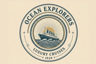 design high quality elegant vintage cruise ship logo