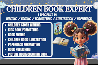 do children book editing write children story book format kids book illustration