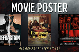 design an all movie film poster or poster design