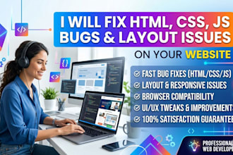fix HTML CSS js bugs and layout issues on your website