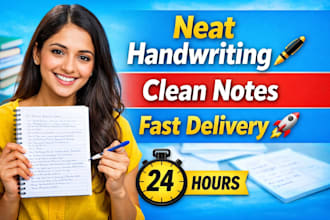 write neat handwritten notes and assignments