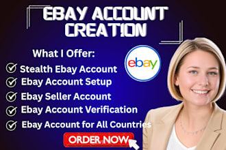 ebay account creation stable ebay account ebay store setup USA UK ebay account