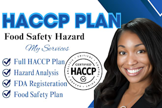 make a customized haccp food safety plan, sop, ccp and fda compliance document