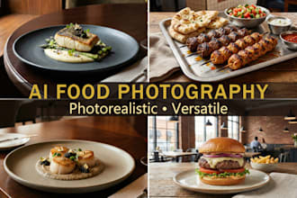 generate high quality, ai generated photorealistic food images
