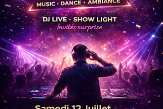 je vais créer des flyers, affiches professionnels et retoucher vos photos