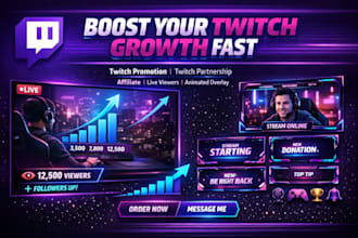 do twitch promotion partnership affiliate live viewers animated stream overlay
