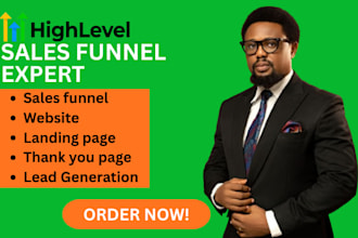 build custom sales funnel ghl landing page ghl website expert