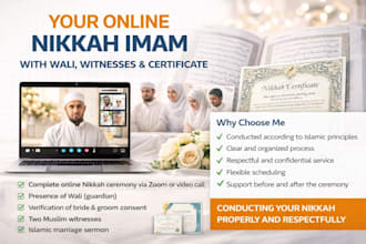 be your online nikah imam with witness wali certificate