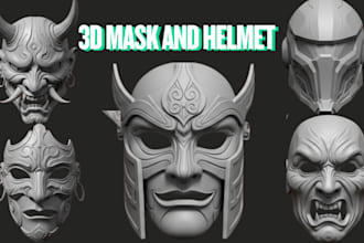 sculpt custom 3d mask haloween mask 3d helmet mask for cosplay for 3d print