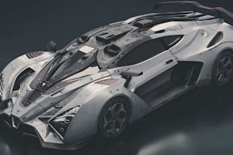 create 3d futuristic hypercar for assetto corsa,physics system,custom livery,kn5