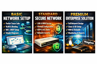design, configure and secure networks, firewalls, servers and  monitoring