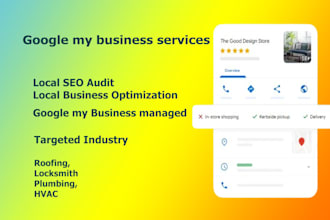 provide local seo audit, optimization, manage for roofing, locksmith, plumbing