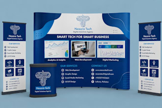 design professional trade show booth, backdrop and exhibition banner