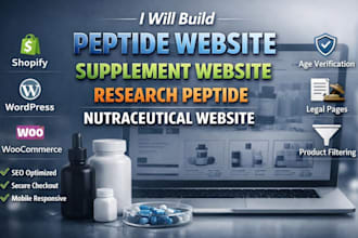 design peptide website supplement website research peptide nutraceutical website