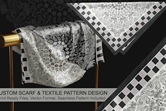 create custom scarf and bandana pattern design for fashion and fabric