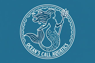 draw high quality mermaid logo with unlimited revision