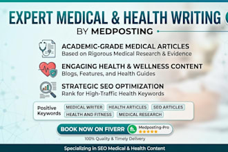 write SEO medical articles, health blogs, and research content