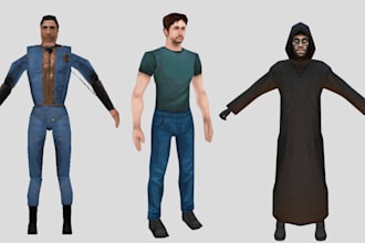create ps1 ps2 psx style retro lowpoly character game, 3d n64 style character