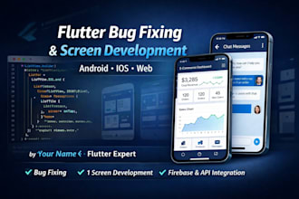 fix flutter bugs or build one professional flutter screen