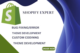 fix shopify bugs,  custom coding and customization