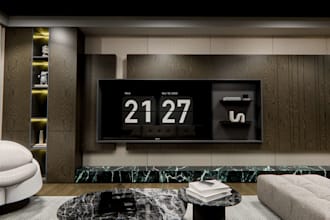 sketchup 3d interior design and realistic render
