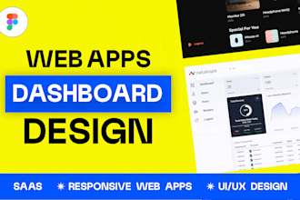 design web app ui ux, saas dashboard, and admin panel in figma
