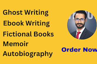 ghostwrite, edit memoir, novel, autobiography, and write ebook