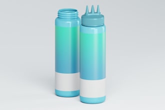 create premium 3d cosmetic bottle rendering for skincare beauty