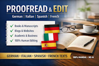 proofread edit your german italian spanish french text book proofreading editing