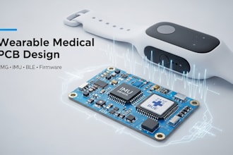 design wearable medical pcb with emg, imu, ble and firmware