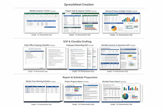 create spreadsheets, sops, checklist, and reports