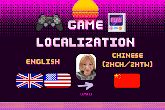 help you do chinese localization or lqa for your games