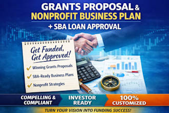 write winning grants proposal and business plan, sba loan approval, nonprofit