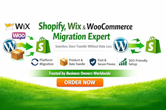 migrate shopify to wordpress woocomerce or wix to shopify store