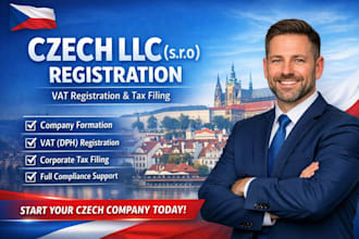 incorporate czech llc, register vat, and handle czech tax filing compliance