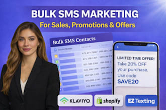 do bulk SMS marketing for sales, SMS campaign promotions, and offers klaviyo