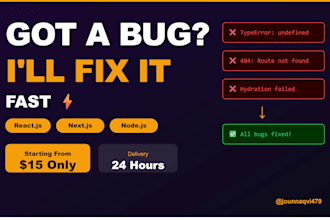 fix react nextjs or nodejs bugs fast