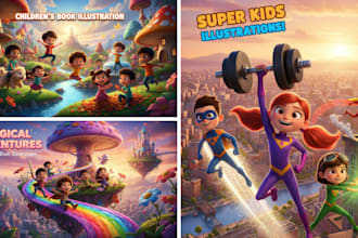 create fun and cute illustrations for children books