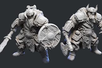 sculpt custom dnd tabletop miniature and 3d printable stl character