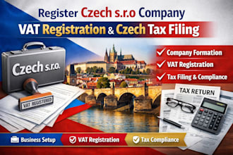 register czech sro company, vat registration, and czech tax filing