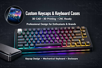 design custom keycaps and mechanical keyboard cases and enclosure in 3d
