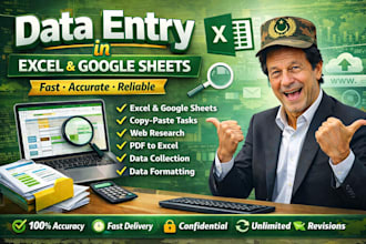 be a data entry specialist with excel and google sheets