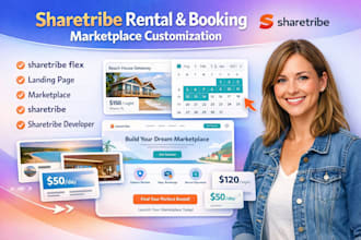 sharetribe rental and booking marketplace customization high converting landing