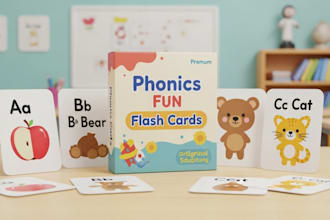 design educational cards playing cards illustration, card template box mockup