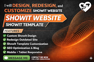design redsign and customize showit website showit template