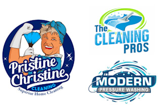 design clean house janitorial or commercial cleaning service logo