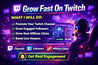 promote twitch channel to attract real viewers for affiliate growth using ads