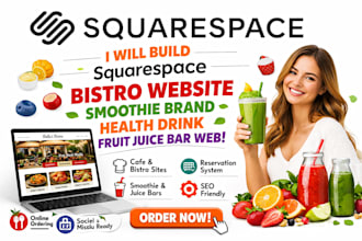 build bistro smoothie brand health drink fruit juice bar squarespace wix website